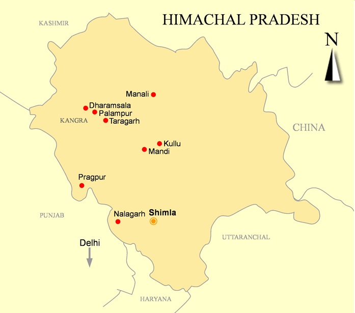 Pragpur Map Himachal Pradesh